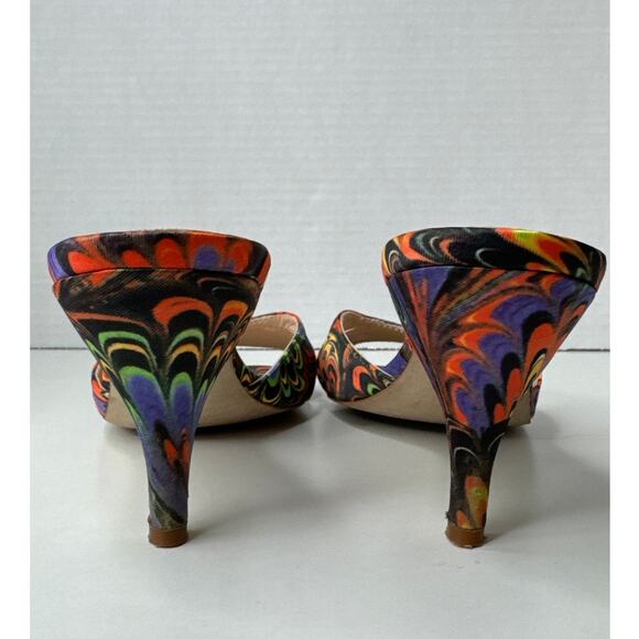 Sacha London Mulit-Colored Mules open toe Heels 8 - Picture 9 of 12